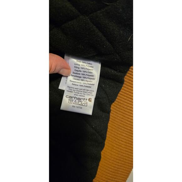 Carhartt Boys' Flannel-Lined Hooded Canvas Insulated Zip-Up Jacket Size L - Picture 5 of 9